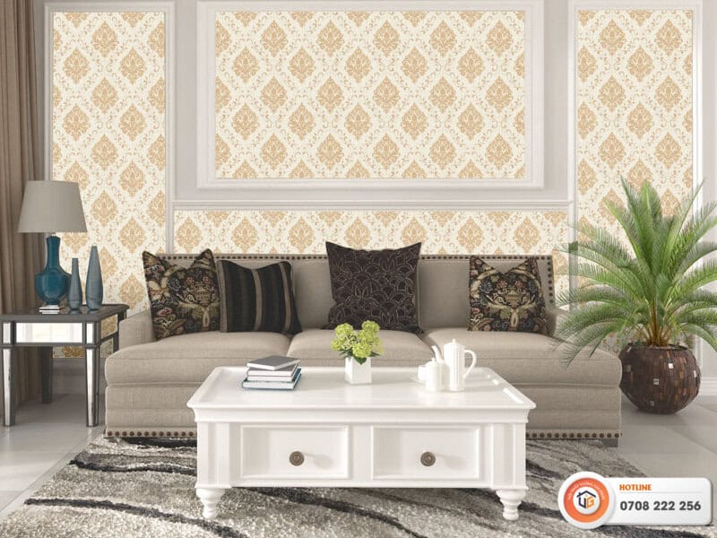Giấy dán tường phòng khách hoạ tiế phong cách Ấn Độ