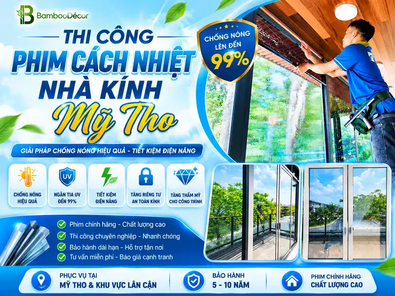 Thi công phim cách nhiệt nhà kính Mỹ Tho