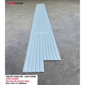 Lam 5 sóng than tre Galawood G5S-887 – Vân đơn sắc ánh kim trắng