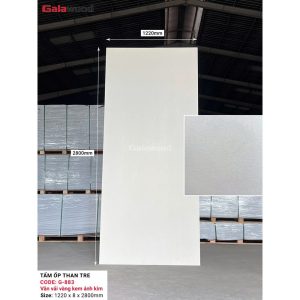 Tấm ốp than tre Galawood G-883 – Vân vải vàng kem ánh kim