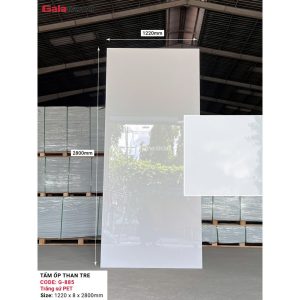 Tấm ốp than tre Galawood G-885 – Trắng sứ PET
