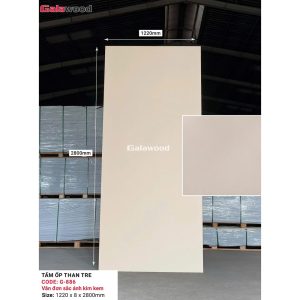 Tấm ốp than tre Galawood G-886 – Vân đơn sắc ánh kim kem