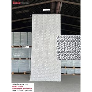 Tấm ốp than tre Galawood G-893 – Biên dạng lục giác lõm bạc