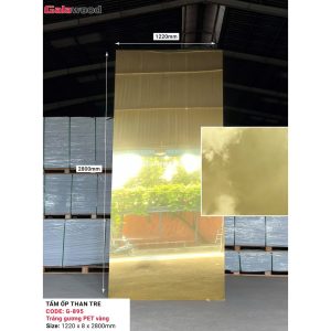 Tấm ốp than tre Galawood G-895 – Tráng gương PET vàng